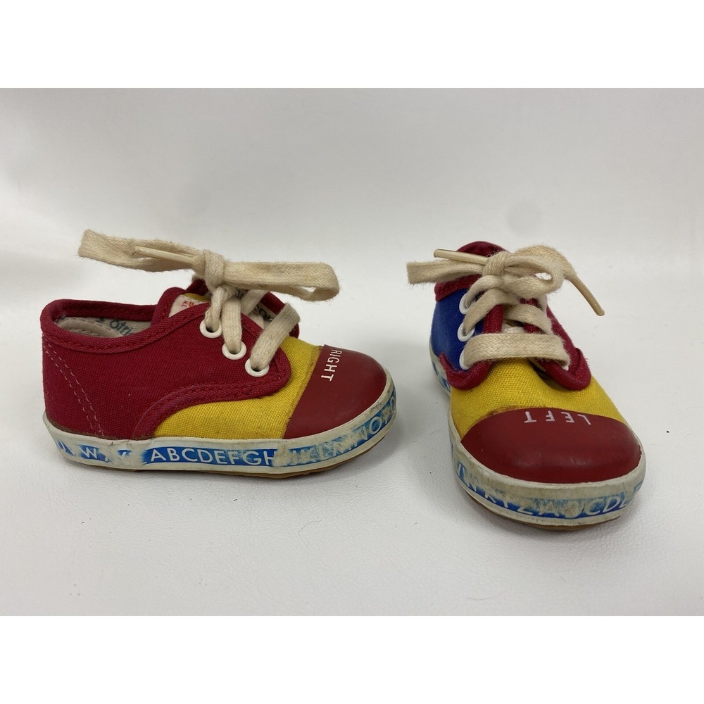Vintage Stride‎ Rite Zips Infant shoes Alphabet Left Right FOR DISPLAY ONLY